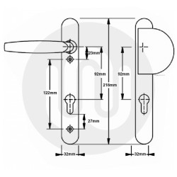 Hoppe Lever/ Fixed Pad Door Handle