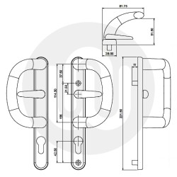 Fab & Fix Pembroke 'D' Patio Handle - Locking