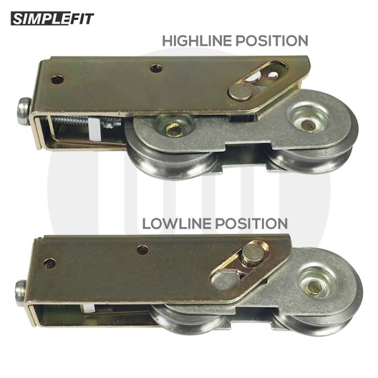 Simplefit Low to Highline Double Wheel Patio Rollers - Sold and Priced in Pairs