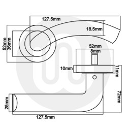 Milan Lever Handle on Rose