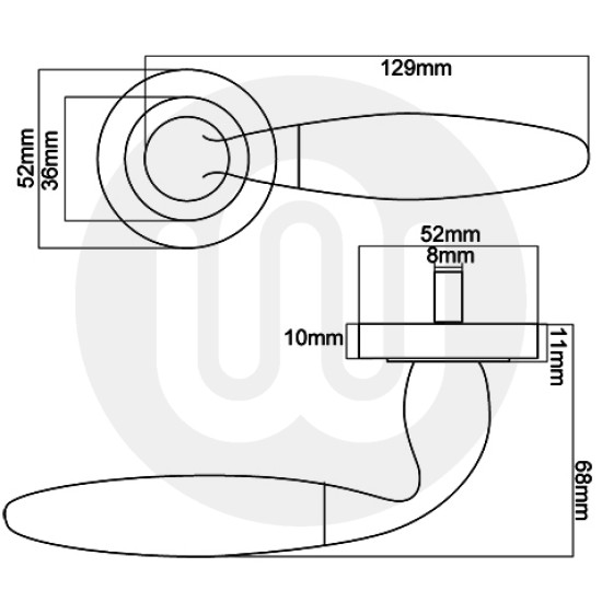 Bulbus Lever Handle on Rose