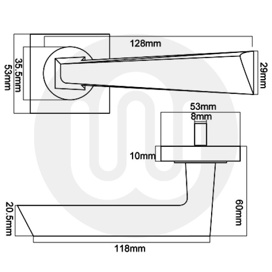 Cannes Lever Handle on Rose