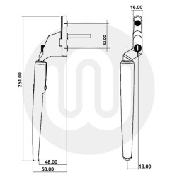 Sure Grip Extended Lever Arthritic Espag Window Handle