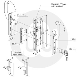 Sobinco Pentalock 6790 Patio Door Lock – Flat Faceplate