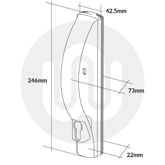 Technal 'D' Patio Door Handle