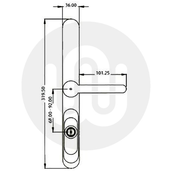 ERA Lockguard Security Door Handle 68-92mm