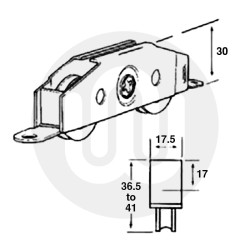 Tandem Patio Rollers for Timber Doors - Sold and Priced in Pairs