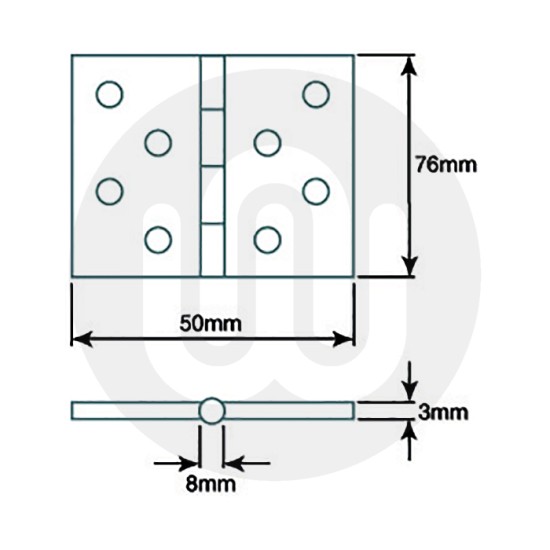 Phosphor Bronze Washered Hinge 50mm