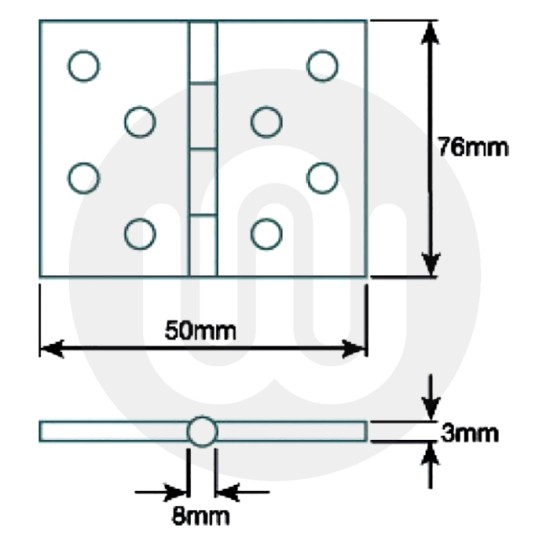 Double Phosphor Bronze Washered Hinges 50mm