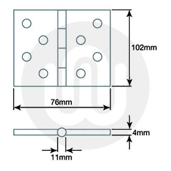 Double Phosphor Bronze Washered Hinges 76mm