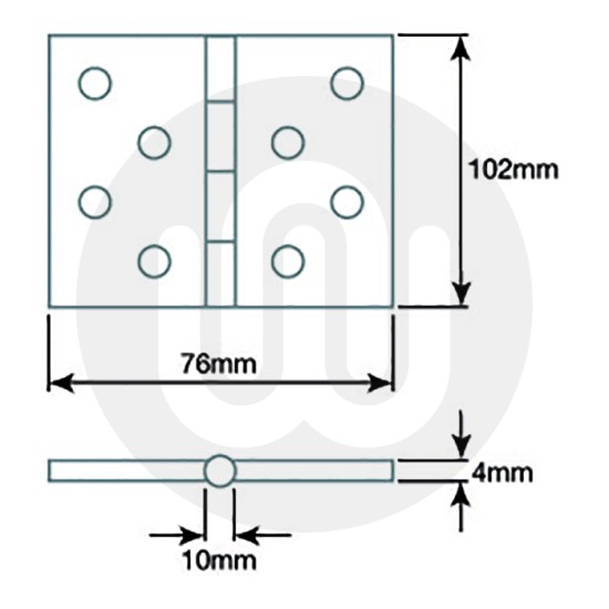 Phosphor Bronze Washered Hinges 76mm