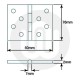 Double Steel Washered Hinge 50mm