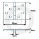 Double Stainless Steel Washered Hinge 50mm