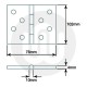 Double Stainless Steel Washered Hinge 76mm