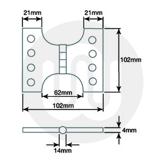 Crown Parliament Hinges 102mm