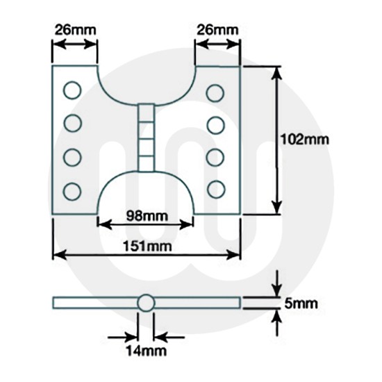 Crown Parliament Hinges 151mm