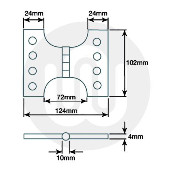 Budget Crown Parliament Hinges 124mm