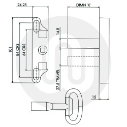 Key for Anti-Ligature Peg Handle