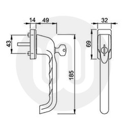 Hoppe Internal Patio Door Handle