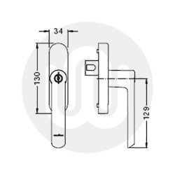 Schuco (Schueco) 269513/269515 Peg Window Handle - Locking