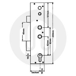 Millenco Mantis 3 Style Deadbolt Centre Case - Double Spindle 