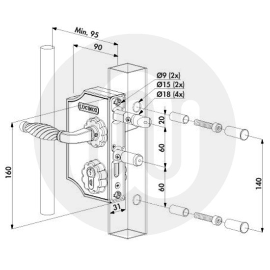 Ornamental gate lock - Large