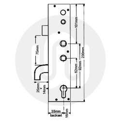 Securistyle Old Style Centre Case - Double Spindle, Unsprung