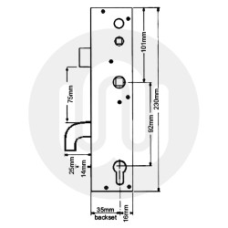 Securistyle Old Style Centre Case - Single Spindle, Sprung