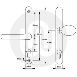 Cego Sprung Offset Lever/Pad 70PZ/92PZ Door Handle (235BP/215CRS)