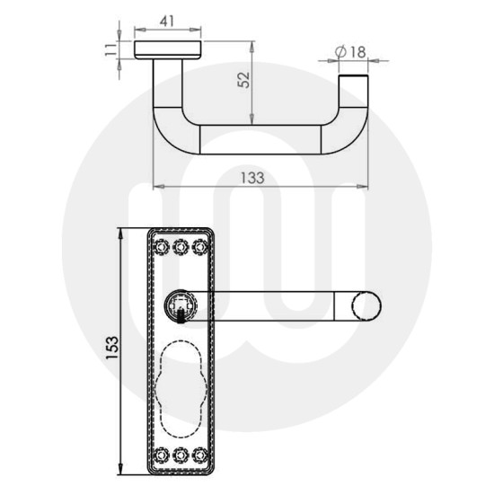 19mm Round Bar Latch Handle