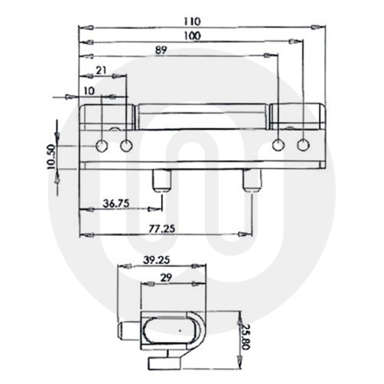 Mila Standard Butt Hinge 110mm