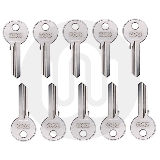 Standard Oval & Oval Thumbturn Cylinder Key Blanks - Pack of 10