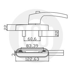 Twin Peg Aluminum Window Handle - Locking