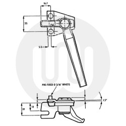 2 Point Cockspur Window Handle - Non-Locking