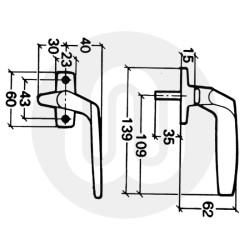 FIX Cockspag Window Handle - Non-Locking