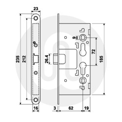 Double Euro Panic Latch Case