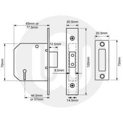 Union 3 Lever Deadlock