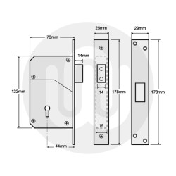 British Standard Chubb 5 Detainer Deadlock