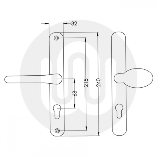 Fullex 68mm Trade Inline Lever/Pad Door Handle - OBSOLETE 