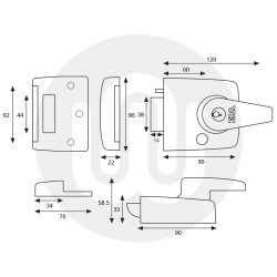 ERA Dead Locking Nightlatch 60mm