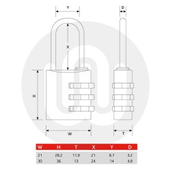 ERA Black Combination Padlock - OBSOLETE