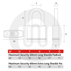 ERA Professional Long Shackle Maximum Security Padlock - OBSOLETE