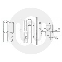 Giesse Flash XL Door Hinge