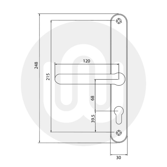 Fab & Fix Farnham Fullex Sprung Inline Lever/Lever 68PZ/68PZ Door Handle (248BP/215CRS) 