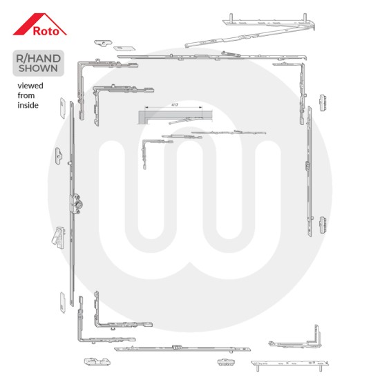 Roto NT 'R' Royal Full Tilt & Turn System (Concealed Fix) – 9mm Eurogroove