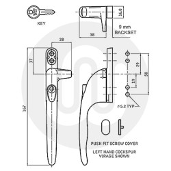 Securistyle Virage Cockspur Window Handle