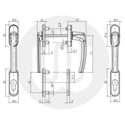 Roto Line Patio Door Handle Full Set (Pair)