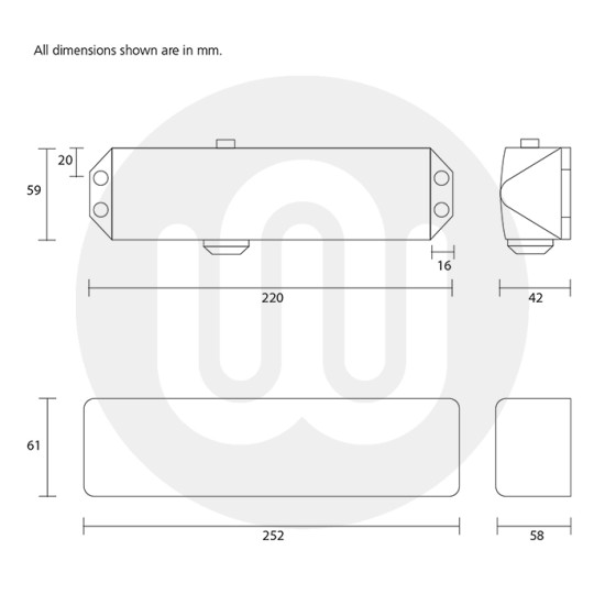 Rutland 3 Replacement Door Closer