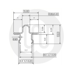 16mm Snap in Patio Track & Slimline Patio Rollers Set