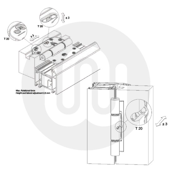 Maco Pro Door T80C 3D Adjustable Hinge for Timber & Composite Doors (Pack of 3)